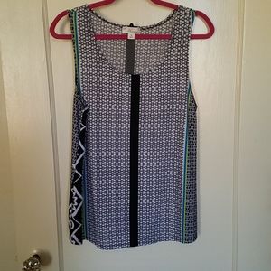 Black and white geometric design tank